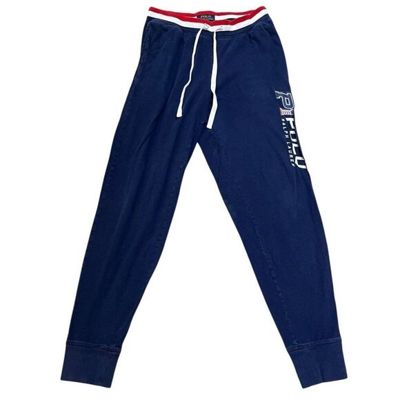Polo Ralph Lauren Mens Small Navy Drawstring Sleepwear Pajama Pants P1 POLO Logo - Picture 1 of 4